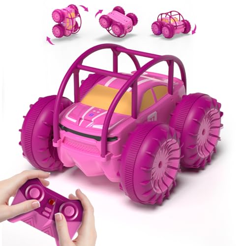 MaxTronic Ferngesteuertes Auto für Mädchen, Direktladung Amphibien Monstertruck mit LED Licht, 4WD Wasserdicht Indoor Outdoor RC Spielzeug Strand Pool,Geschenk für Kinder ab 3 4 5 6 7 8 9 Jahre