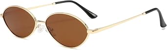 Oval Sunglasses Women Men Retro Vintage UV400 Small Lenses Metal Frame Sunglasses Oval Unisex