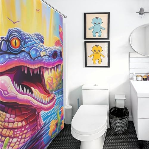 Rideau de douche crocodile tissu polyester imperméable pour salle de bain