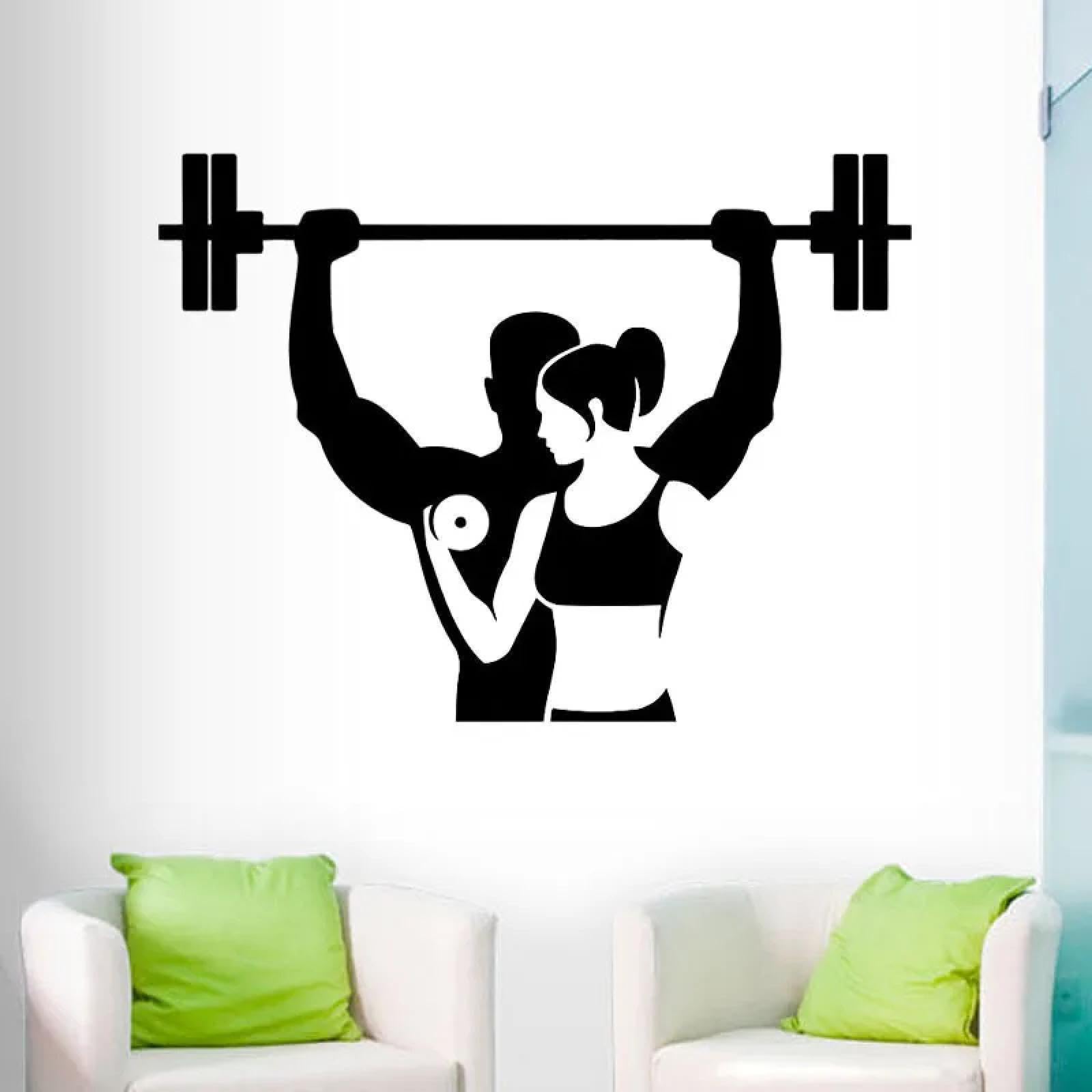 Zealplant Black /Gym Wall Sticker, Sports Art Mural, Home Decor Wallpaper, Portable Room Decoration Poster