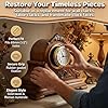 2 PCS Mini Clock Face Insert Replacement, Fit 2-1/2 65mm Diameter, Round Inner Miniature Crystal Clock Roman Numeral Quartz Movement Metal Gold Tone Bezel Supplies for DIY Craft Repair (Gold) #2