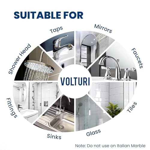 Image of VOLTURI Tap Cleaner & Limescale Remover, India's 1st Foaming Formulation for Reduced Scrubbing Effort, Non-Toxic, All Purpose Cleaner Suitable for Bathroom, Tap, Shower, Tiles, Mirror (500 ML, Pack 1)