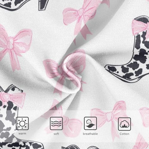 Wusikd Pink Bows Girls' Underwear Cotton Black Cow Girls Briefs Soft Toddler Underwear 2T3