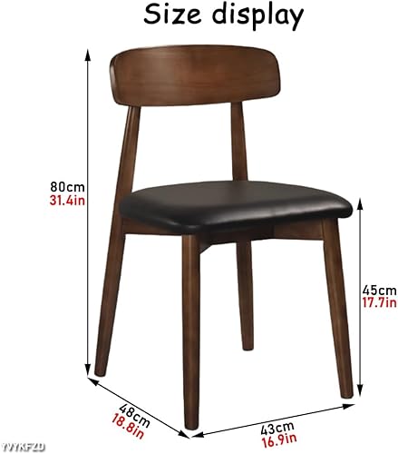 Miniatura 3 de YVYKFZD Sillas de comedor de madera maciza, juego de sillas de comedor sin brazos, sillas de cocina tapizadas de cuero, cómoda silla auxiliar con