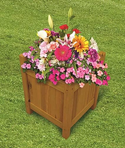MYGARDEN Square Wooden Garden Planter Outdoor Yard Decking Display Plants Flowers Pot