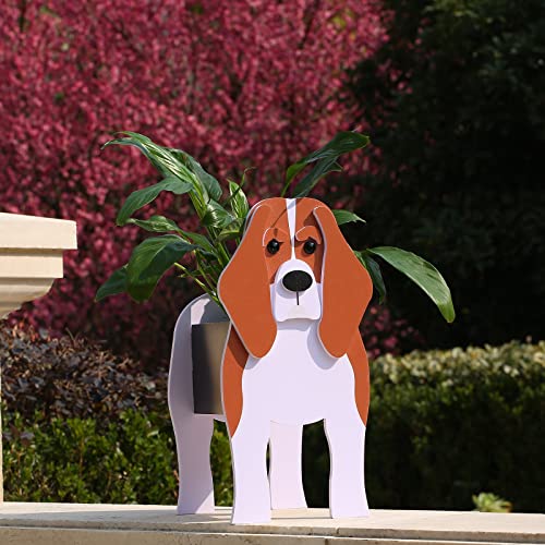 Gochoi Beagle Gifts for Women,Beagle Dog Planter Plant Pot,Cute Dog Flower Pots for Outdoor Garden Decoration,Birthday Gifts for Women,Office Home Decor Small Beagle