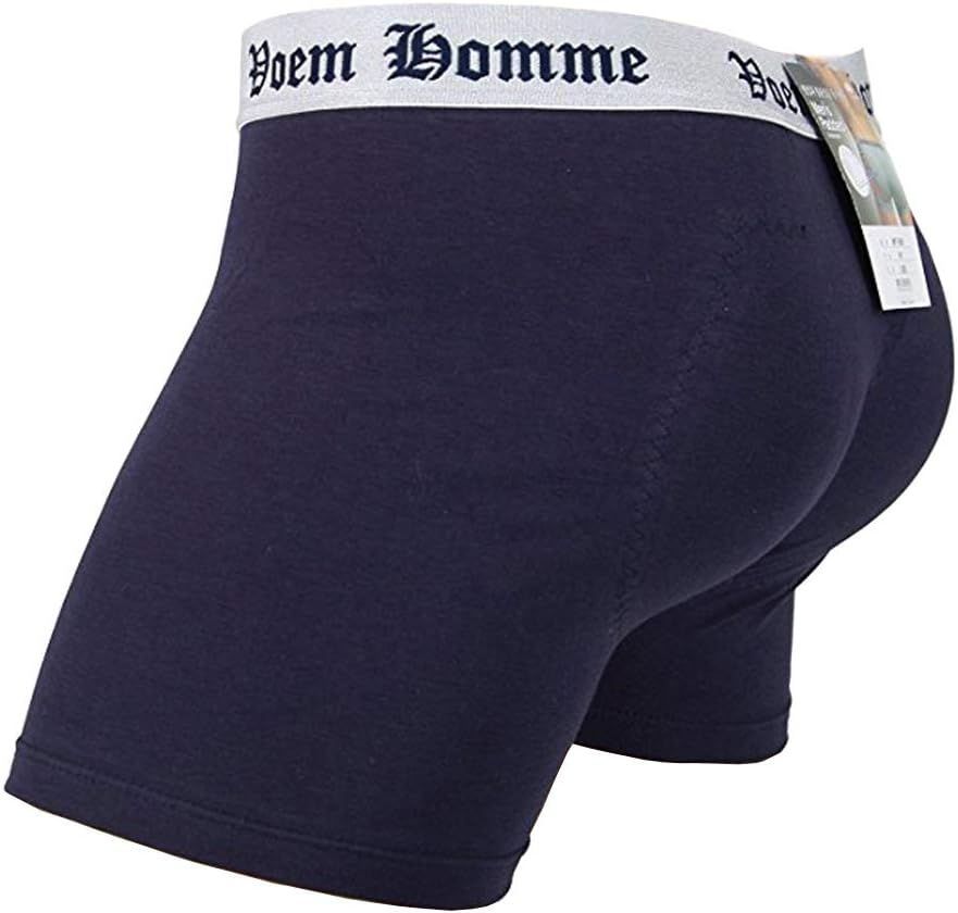 Men's Padded Buttocks Bum Enhancer Hip-up Boxers Panties Underwear Brief (M(UK 2-4/86~94cm), Navy)