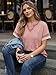 Dokotoo Womens Short Sleeve Tops Dressy Casual Summer Colorblock V Neck Tshirts Trendy 2026 Fashion Clothes Pink Small