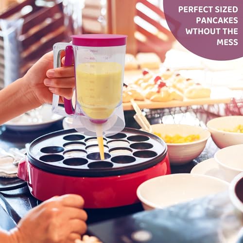 Pancake Batter Dispenser, Batter Separator Bakeware Pancake Maker with Measuring Label, Kitchen Baking Tool for Perfect Pancakes, Cupcake, Cream, Waffle, Muffin Mix, Cake & Crepe - Image 3