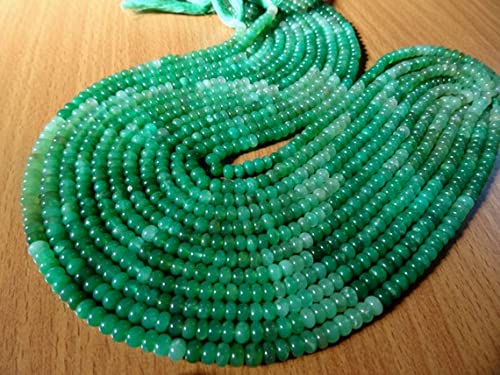 Perles rondelles en chrysoprase de 4-5 mm pour enfilage et loisirs créatifs