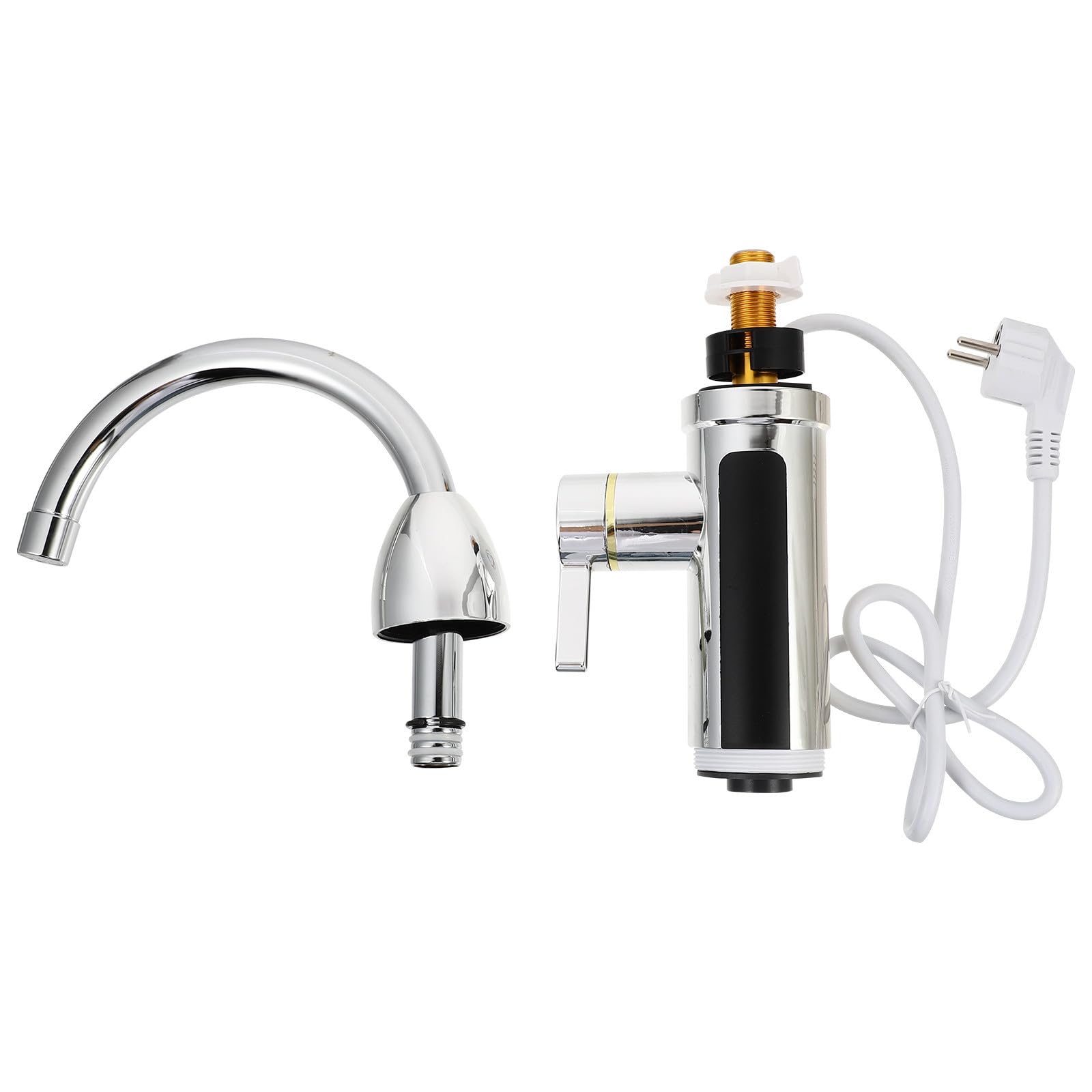 MAGICLULU Grifo Eléctrico de Agua Caliente Pantalla Digital, Calentador Instantáneo 3kw para Cocina y Hogar, Diseño Ergonómico en Acero Inoxidable y Plástico