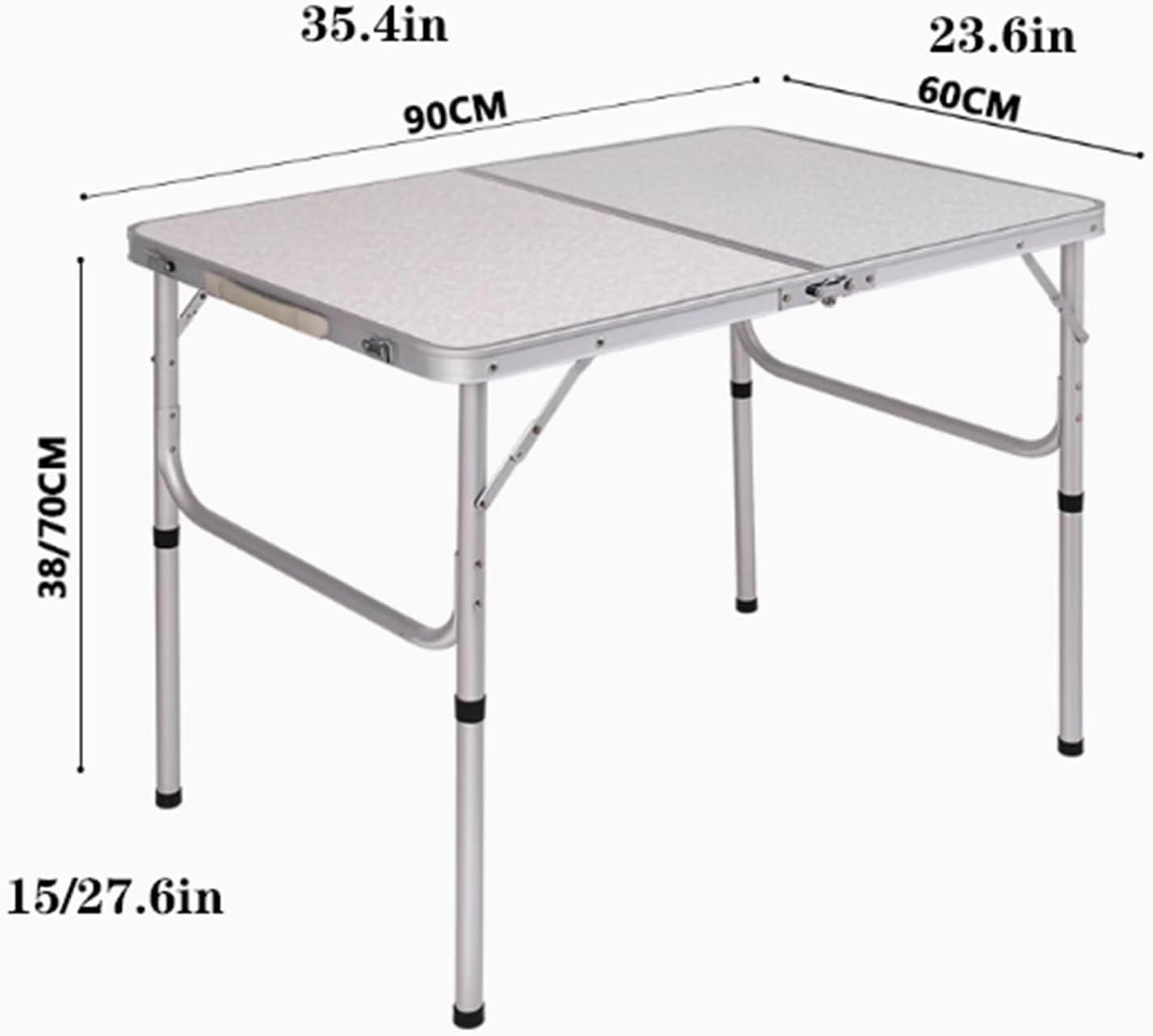 Multipurpose Rectangle Folding Table, Plastic, Portable Heavy Duty Camping Table with Easy Carrying Handle, for Camping & Party Indoor Outdoor