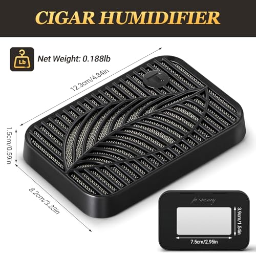 Cigar Humidifier, Rectangle Black Premium Cigar Humidor Humidifiers, Maintains Ideal Humidity Levels to Keep Cigars Fresh - Image 3