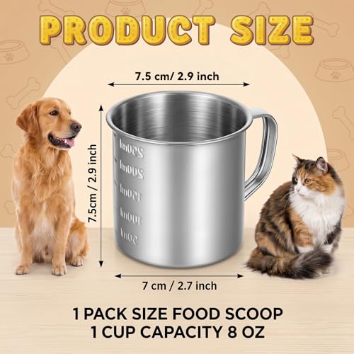 Cuchara medidora 1 taza acero inoxidable miniatura 2
