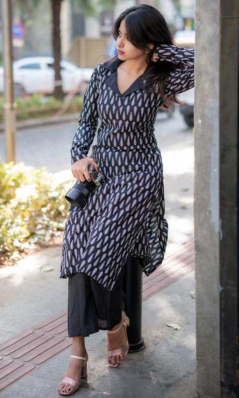 Image of Sun Fashion And Lifestyle Women's Reyon Stitched Print Long Kurti Pant