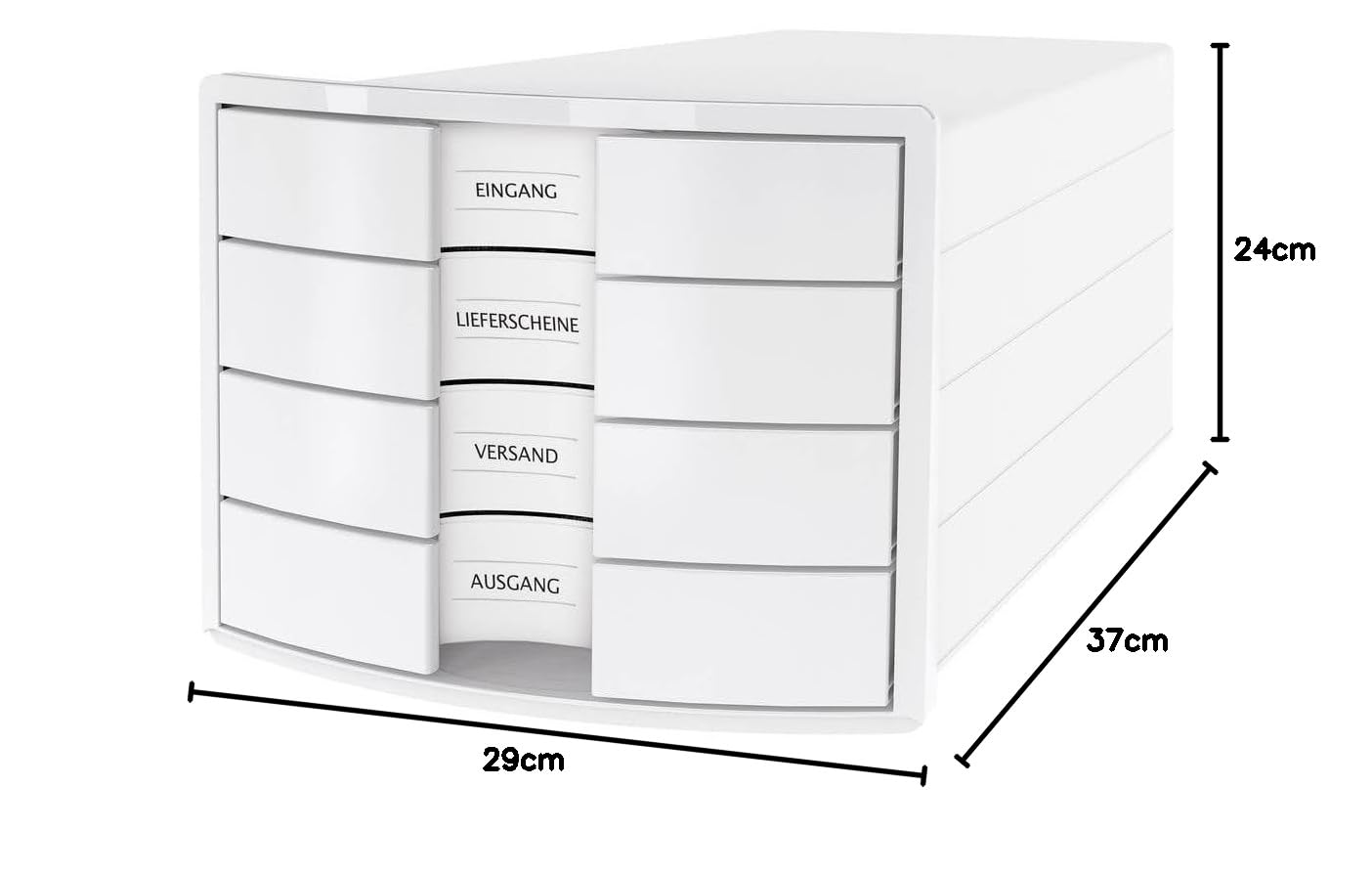Caja Impuls DIN A4/C4 4 cajones cerrados blanco