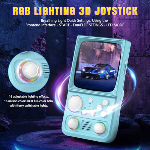 Image of R36TMAX Upgraded Retro Handheld Game Console with 4000mAh Battery, 4.0'' IPS Screen, Retro Gaming Console with Portable Case, Supports WiFi Networked Fighting and OTG (128GB Blue)