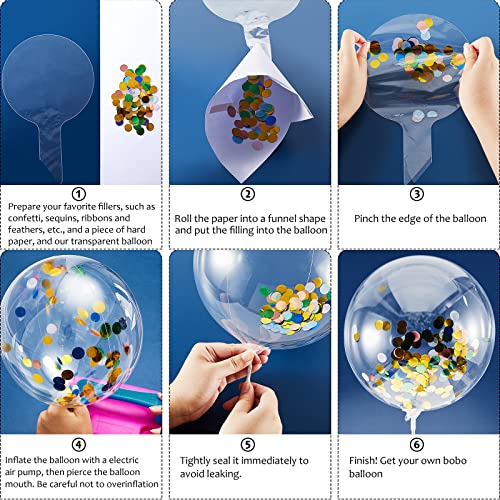 Image of 50 Pcs Clear Bubble Bobo Balloons Burbuja Transparent Clear Balloons for Christmas Wedding Birthday Indoor Outdoor Party Decoration(8 Inch, 10 Inch, 12 Inch)