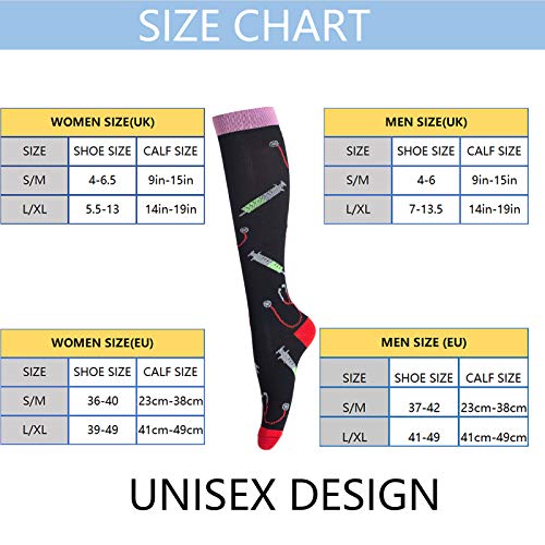 LEOSTEP Compression Socks for Men & Women (4Pair) Non-Slip Long Tube Stocking Ideal for Running,Nurse,Travel,Flight - Image 2