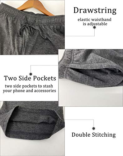 YUSHOW Mens Lounge Pants with Pockets 2 Pack Sleep Pajamas Pj Pants for Men Pjs Bottoms Casual Sleepwear4