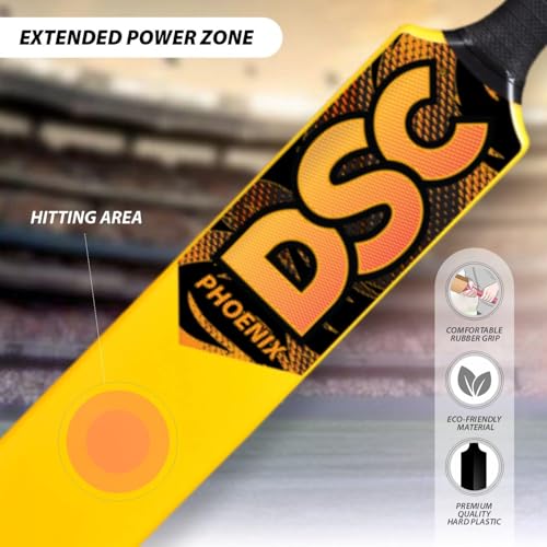 Image of DSC Phoenix Plastic Cricket Set - Ideal for Tennis and Gully /Turf Cricket Bat, Size - 6