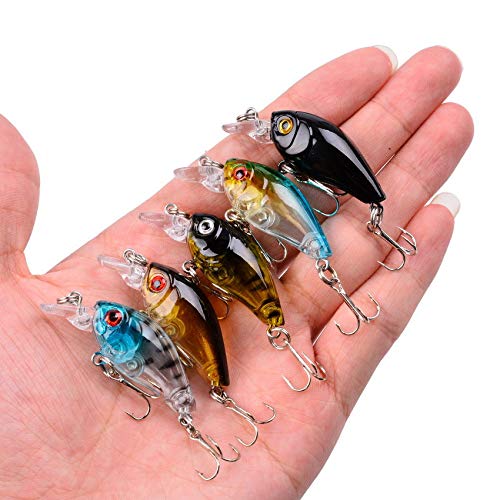 Amazon.com : 9Pcs Crankbaits Fishing Lure Kit, Shallow Diving