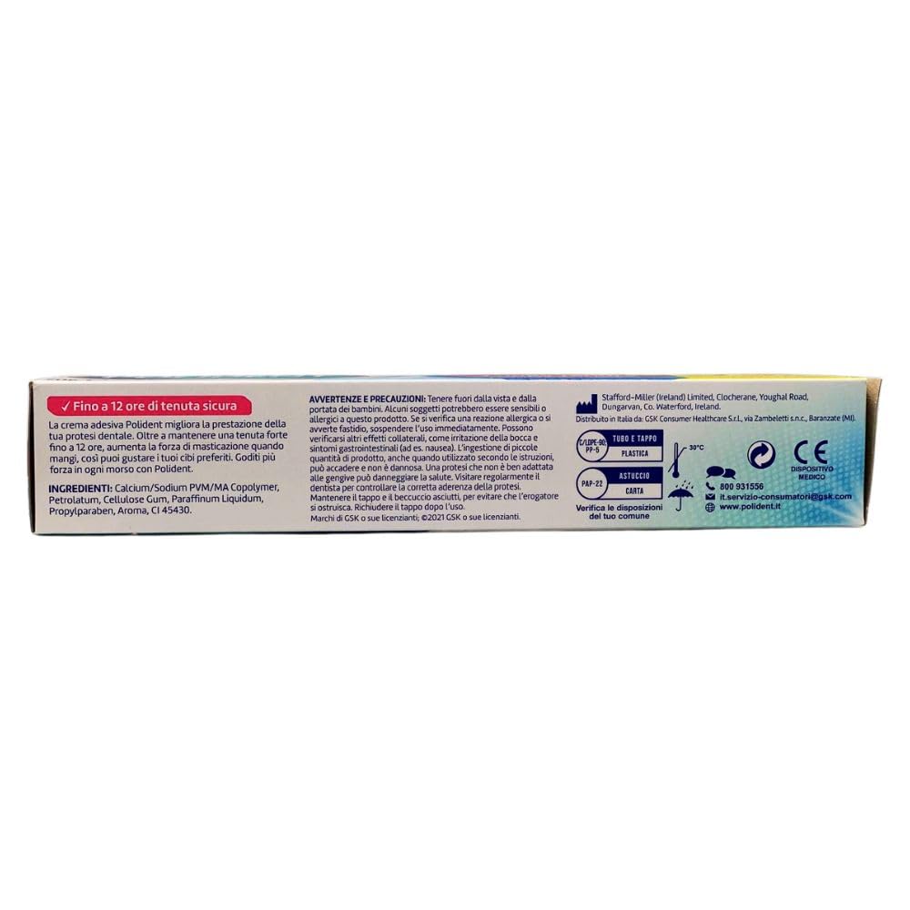 Adesivo Per Apparecchi Dentali, LUNGA TENUTA. Più Forza In Ogni Morso. Forte Tenuta Per Tutto Il Giorno 70g (6 Confezioni)