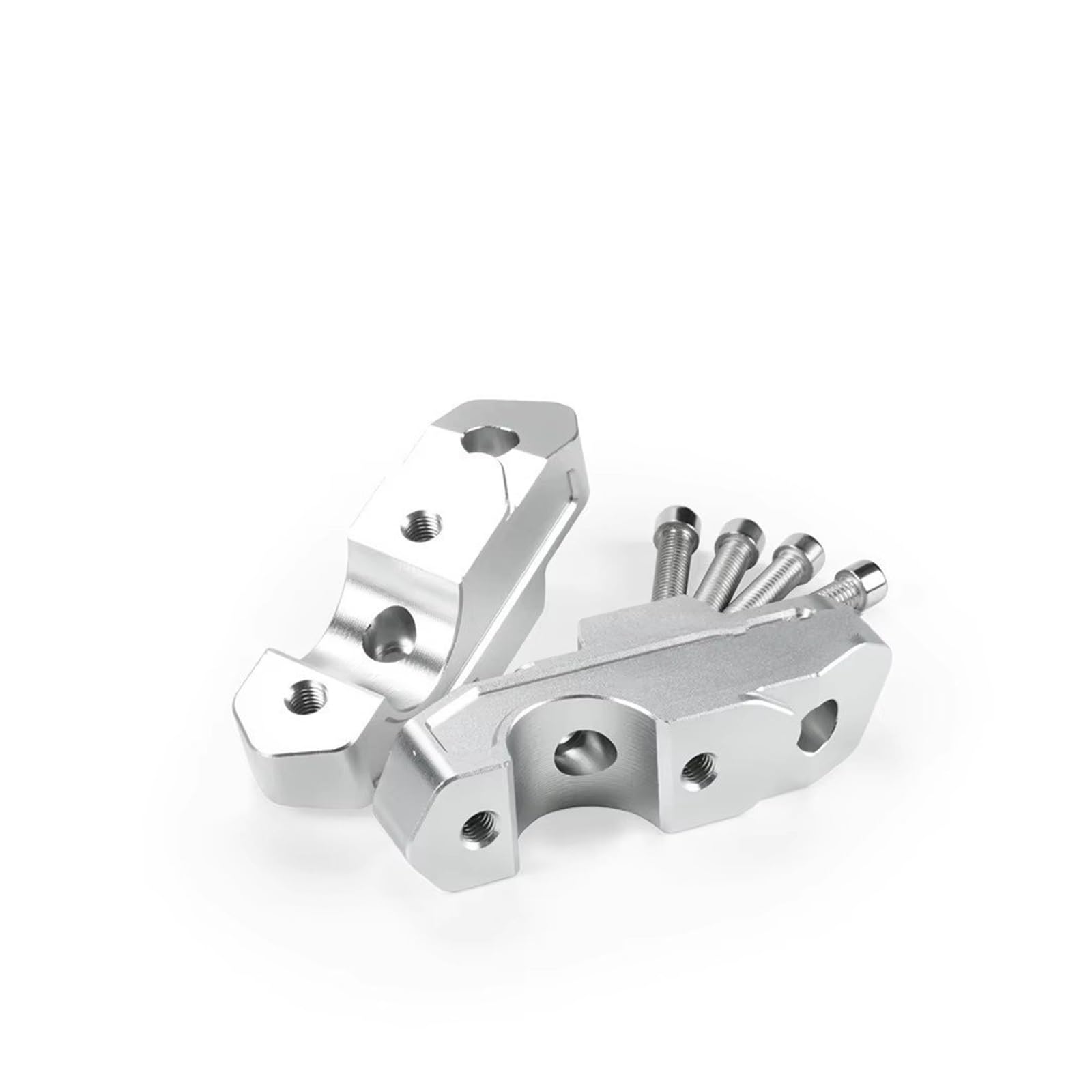 Elevador De Manillar Motocicleta CNC Aluminio Adaptador Abrazadera Hacia Atrás Para R 1300 GS R1300GS 2024 Alzas Manillar Moto(Plata)