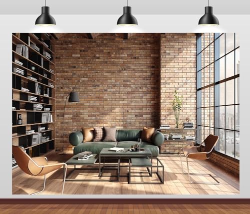 BELECO 10x8ft Fabric Living Room Backdrop for Video Conference, Modern