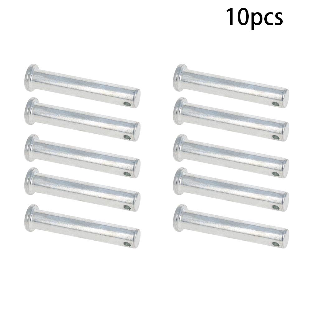 Yinpecly Flat Head Single Hole Clevis Pins 10mm x 55mm(DxH) 304 Stainless Steel Shaft Fastener Silver 10PCS