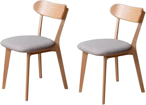 Miniatura 1 de Sillas de comedor 100% de madera de roble macizo, prácticas sillas de cocina con cojín tapizado, juego de 2 sillas de madera para comedor, cocina