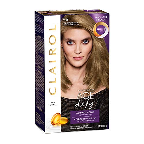 Clairol Age Defy Permanent Hair Color, 8A Medium Ash Blonde, 1 Count