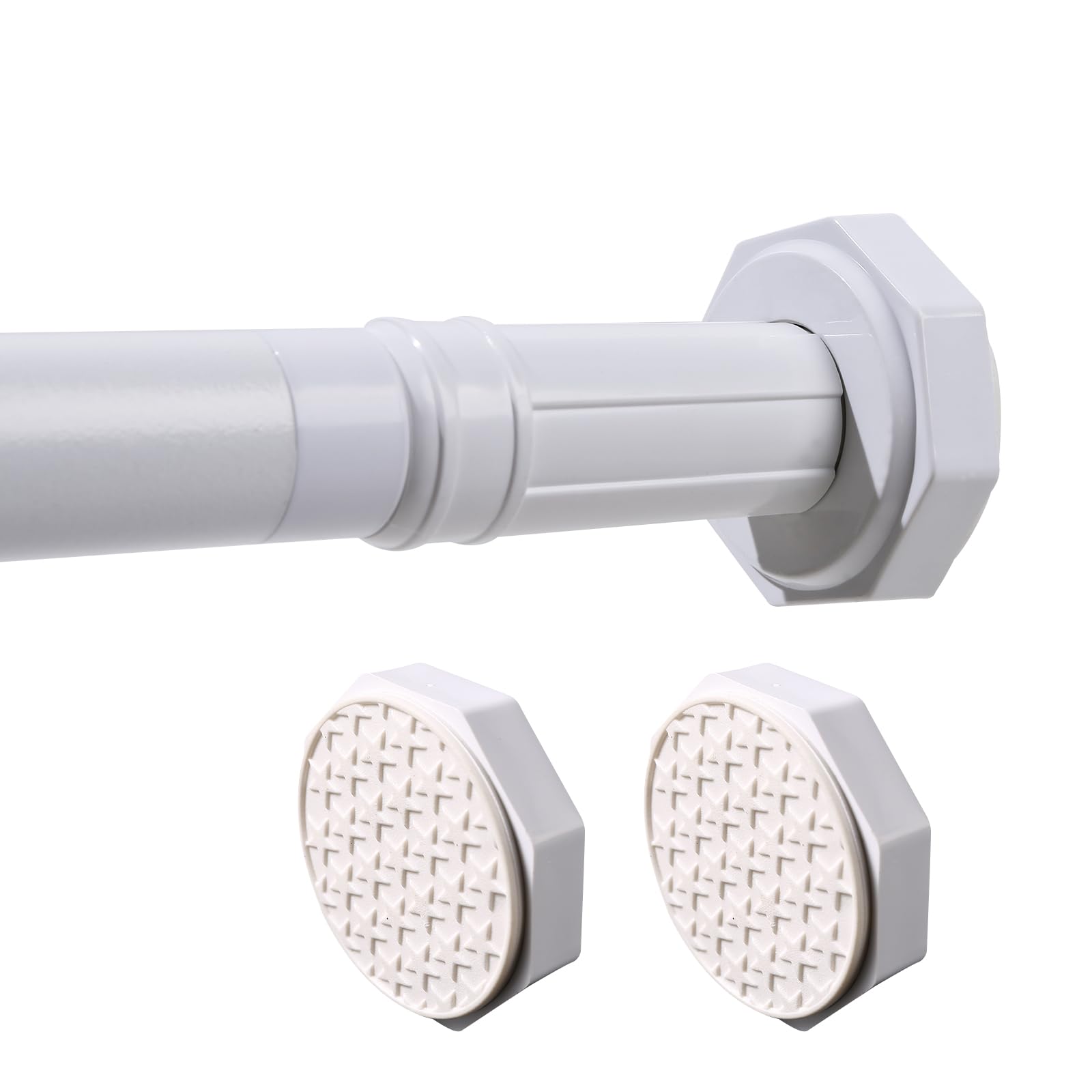 Bitray Barra de cortina de ducha con resorte de 43.3 a 78.7 pulgadas, barra de tensión ajustable para cortinas de ducha, baño o ventana