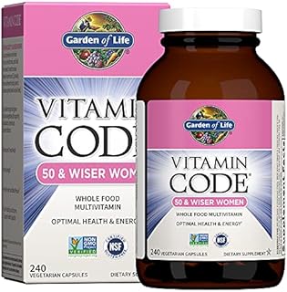 Garden of Life Multivitamin for Women 50 & Over, Vitamin Code Women 50 & Wiser Multi - 240 Capsules with Vitamins A, B, C, D3, E & K, CoQ10, Probiotics & Enzymes