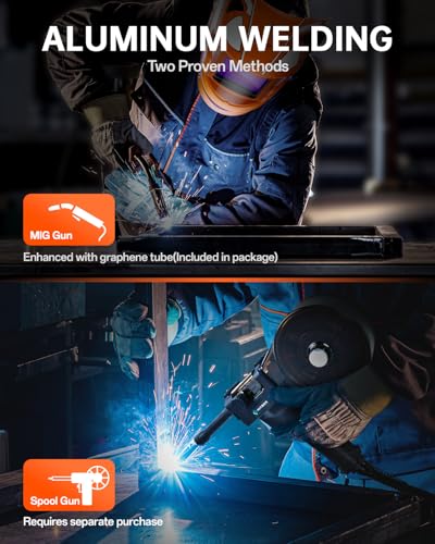 Image of HITBOX Aluminum MIG Welder Welding Machine, 200A 110V 220V Gas & Gasless MIG Welder Machine, 7 in 1 Multi Process Welding Machine with MIG /Stick /Lift TIG /Spot /Spool Gun