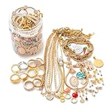 GYUCHIC 60 Pieces Mystery Jewelry Jar, Dainty Gold Mystery Box for Women Jewelry Set with Necklace, Earrings, Rings, Bracelets & Charm, Unique Jewelry Jar Birthday Gifts for Her (Diverse Style / 60)