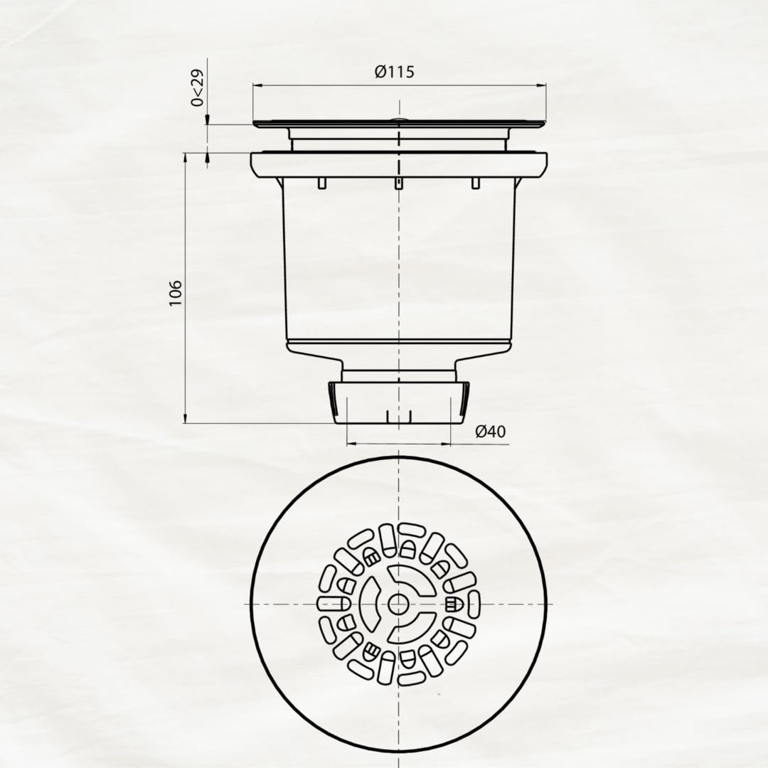 Wirquin 30723747 - Piletta per doccia Tourbillon Ø90 cromata con griglia piatta in acciaio inox e uscita verticale