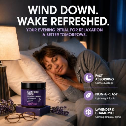 Image of EMPURA Lavender Magnesium Lotion, Relaxing Gifts for Women, 4 Oz