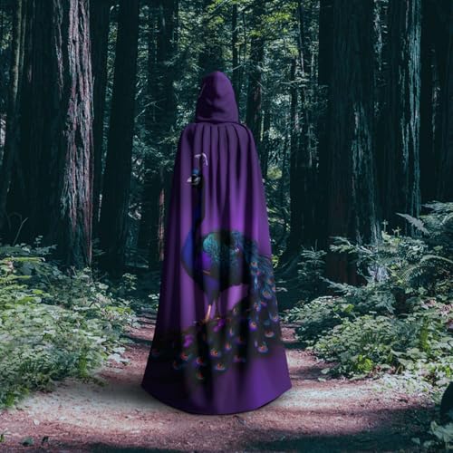 Cape à capuche paon violet pour déguisement de magicien et vampire - 6