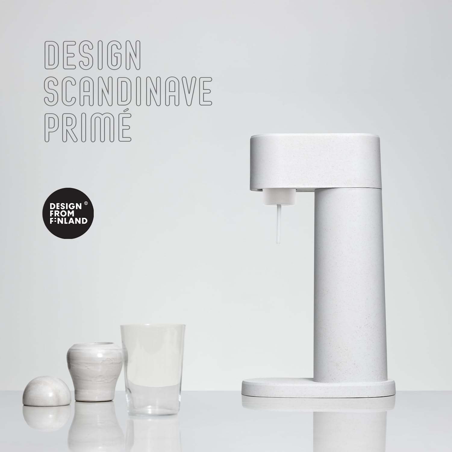 Mysoda: Machine à carboniser Woody en composite de bois renouvelable (sans cylindre CO2) avec bouteille en plastique sans BPA 1L - Blanc