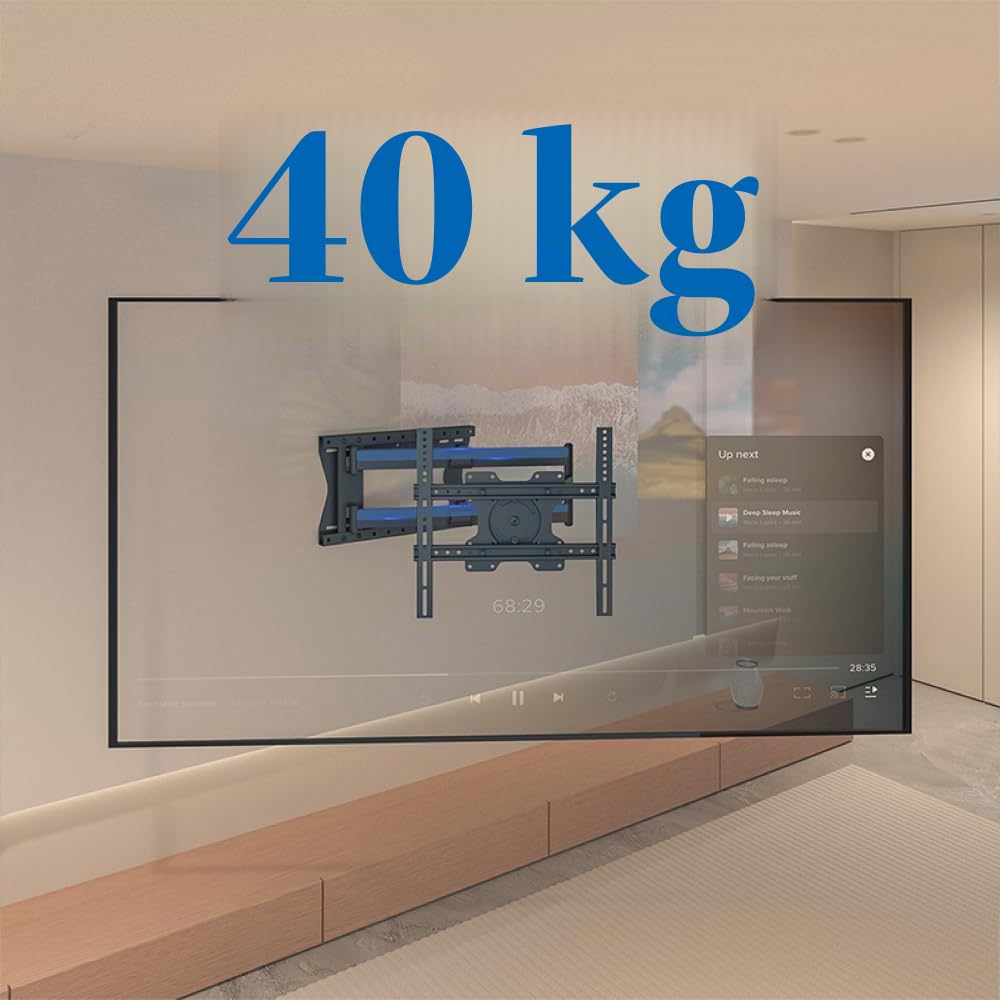 DQ Hercules FLEX 120 cm supporto rotazione da parete per TV fino a 120 cm, 40 kg, VESA 400x400mm