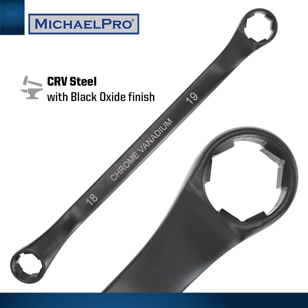 MichaelPro MP001217 - Set di 7 chiavi per estrattori di bulloni in ossido nero (metrico) | Estrattore per dadi e bulloni a 6 punti arrotondati, smussati, sottili