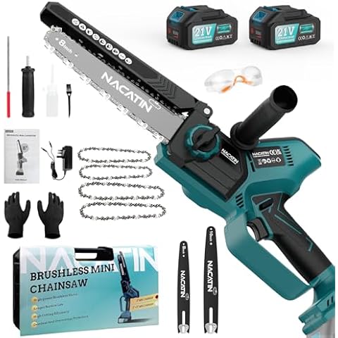 NACATIN Mini Chainsaw with Brushless Motor Cover
