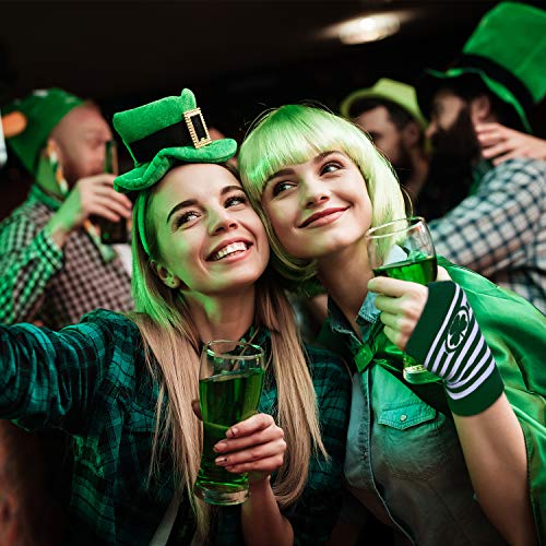 SATINIOR 4 paar st. Patrick's Day handschoenen armwarmer unisex vingerloos met klaverblad patroon - Image 6