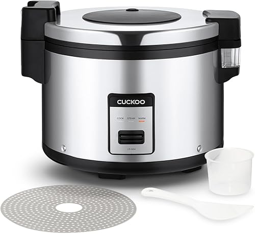 Miniatura 1 de CUCKOO Arrocera comercial y calentador, olla arrocera extra grande de 30 tazas sin cocer / 60 tazas cocidas, olla industrial profesional de granos