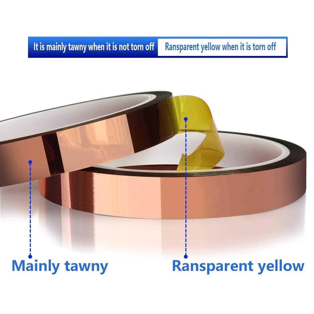 SCHOFIC Polyamide Kapton Tape, 20MM x 33M, 10 Pieces 4