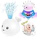 Sinoeem Jouets de Bain Électrique Induction Arroseur Pulvérisateur d'eau Jouet, Pulvérisation Boule Jouets avec Lumière Fontaine Musicale Jouet pour Garçons et Filles (Blanche)