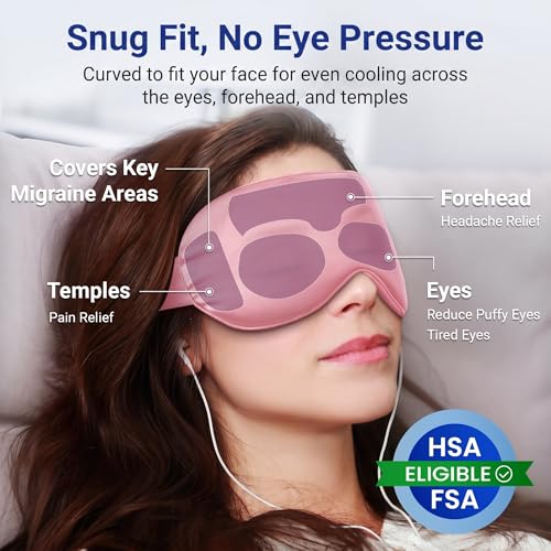 Image of Self Care Gift for Women, Cooling Eye Mask for Puffy Eyes, Tired Eyes, Headache Relief and Migraine Comfort, Reusable Gel Cold Compress for Soothing Eye Care, Relaxing Gifts for Women Pink