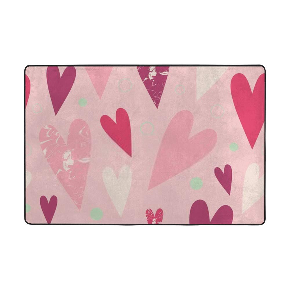 Tapis de salon cœurs roses Ruchen pour créer une chambre d'enfant cocooning