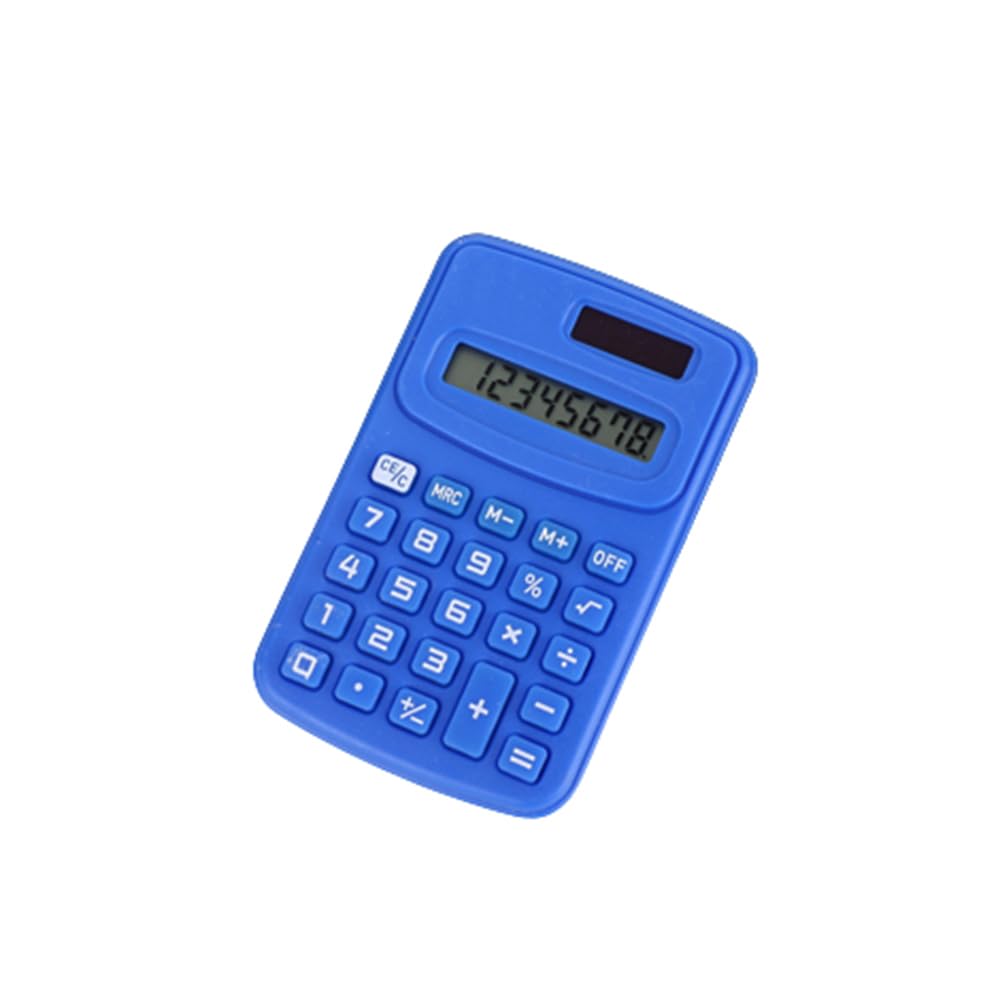 Mini Calculator, Desktop Calculator with 8 Digit LCD Display Screen for Office, Home & School | Standard Function Simple Small-Royal Blue